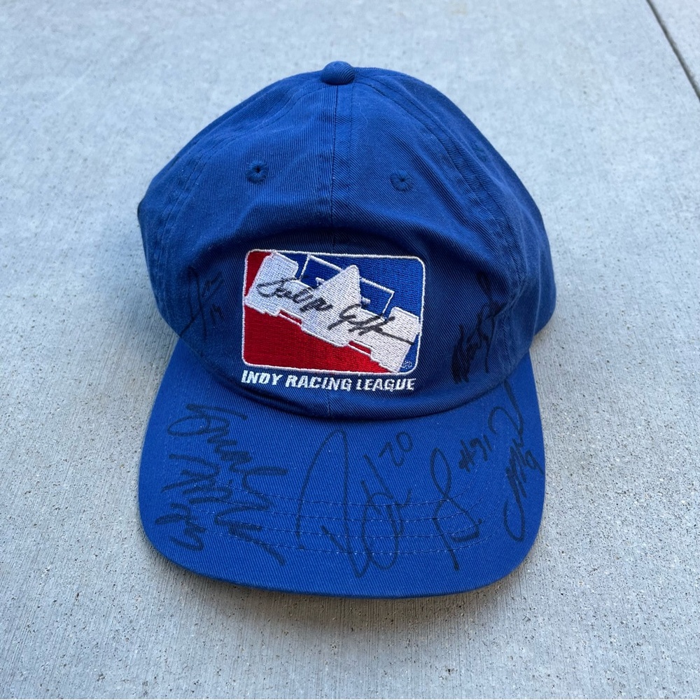 SIGNED 2001 Indy Racing League Autographed Vintage Y2K NASCAR Race Car Hat Cap